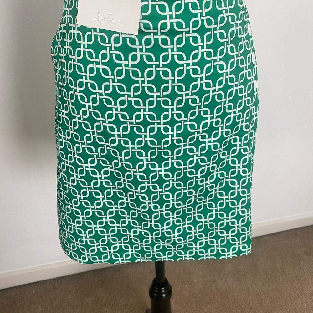 Lady Hagen Green Asymmetrical Pencil Skirt
